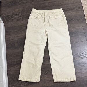 Loft Cream Wide-Leg Pants